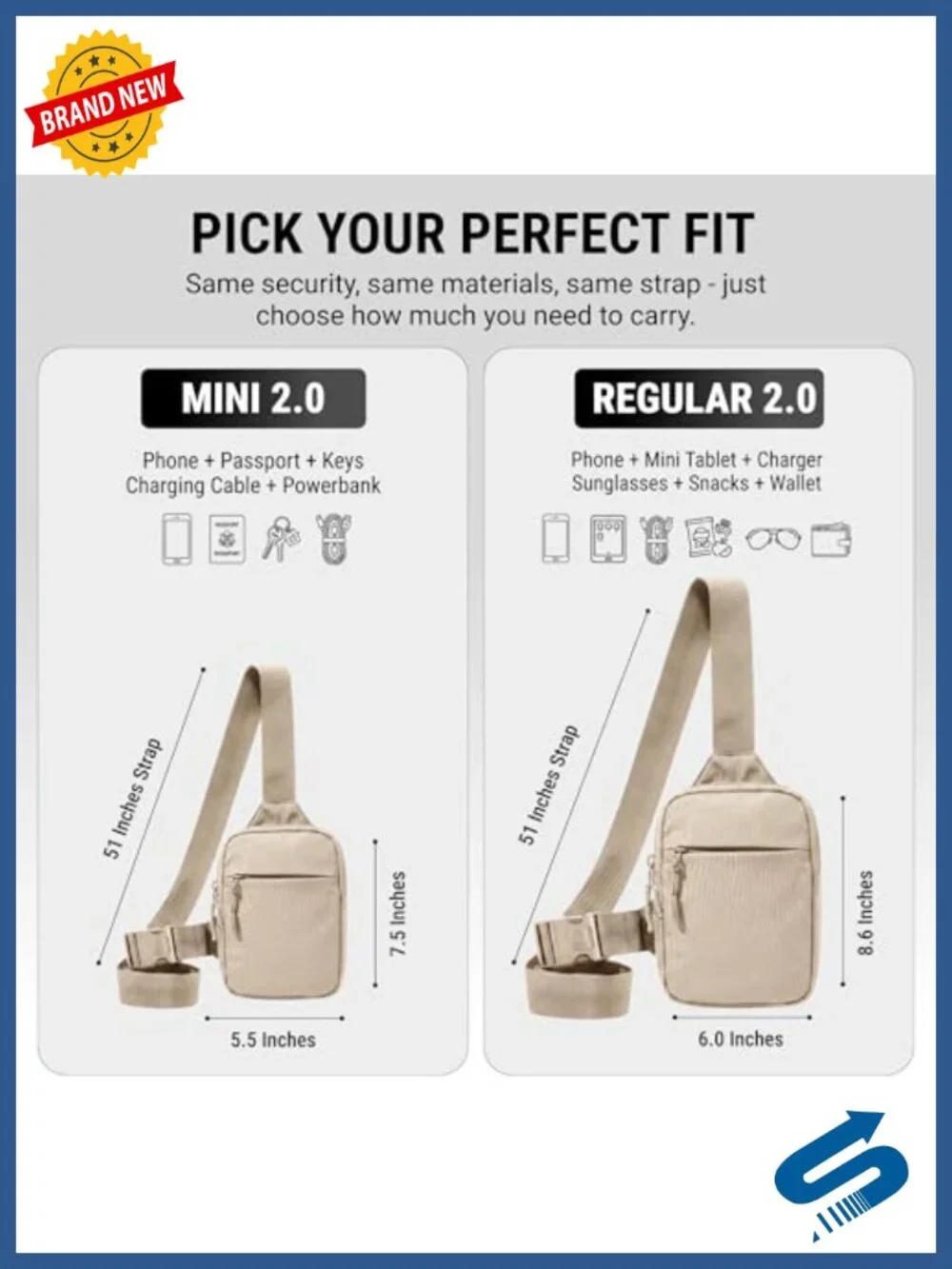 Anti-Theft RFID Blocking Crossbody Sling Bag for Travel Men Women